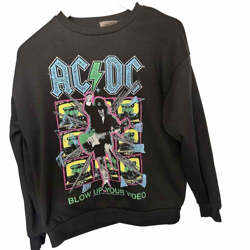 Alex Rose AC/DC 2016 Men's Black Sweatshirt Size XS "Blow up the Video" tour